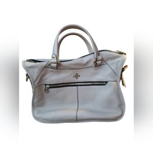 orYANY Cream Satchel with Gold Accents